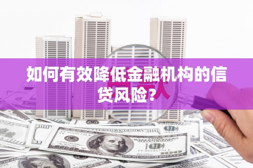合肥如何有效降低金融机构的信贷风险？