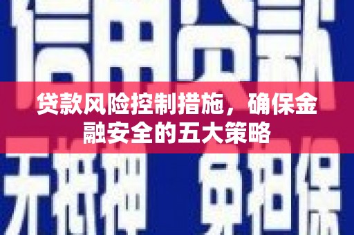 合肥贷款风险控制措施，确保金融安全的五大策略