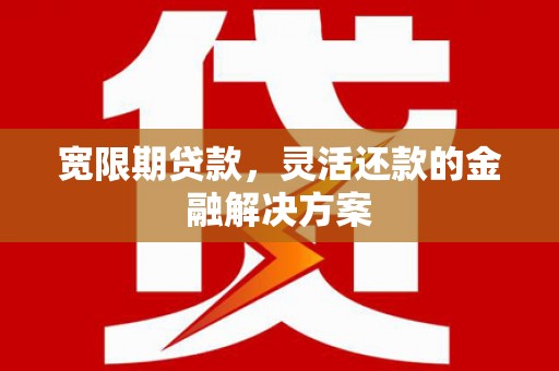 合肥宽限期贷款，灵活还款的金融解决方案
