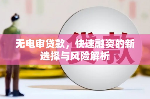 合肥无电审贷款，快速融资的新选择与风险解析