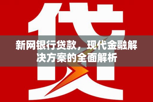 合肥新网银行贷款，现代金融解决方案的全面解析