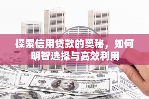 合肥探索信用贷款的奥秘，如何明智选择与高效利用