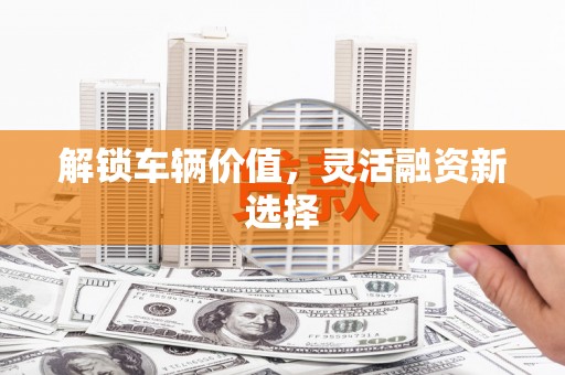 合肥解锁车辆价值，灵活融资新选择