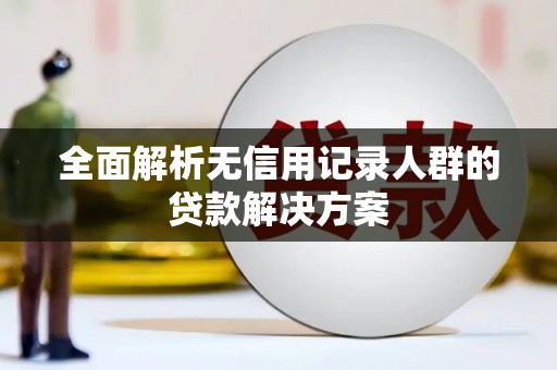 合肥全面解析无信用记录人群的贷款解决方案
